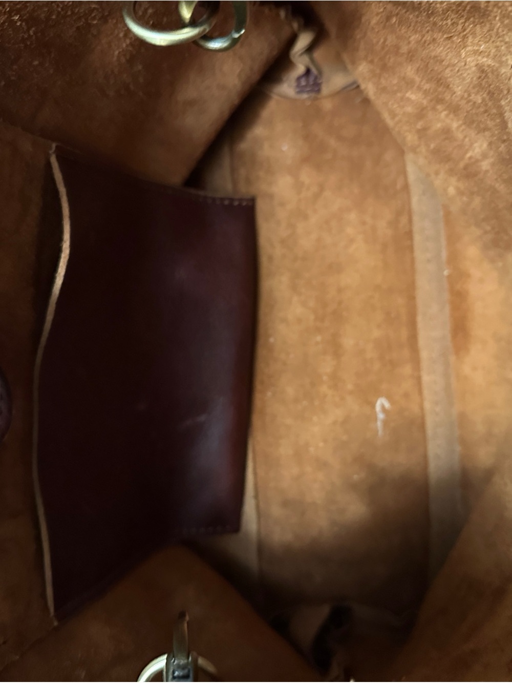 Portland Leather Raindrop Crossbody Satchel in Nutmeg - Picture 7 of 8